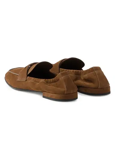 Prada Women's Shuffle Nubuck Leather Loafers - Brown - Size 5 | Thumbnail 3 Prada Women's Shuffle Nubuck Leather Loafers - Brown - Size 5 | Thumbnail 3