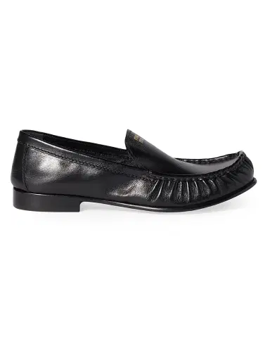 Miu Miu Women's Buffalo Leather Loafers - Black - Size 11 | Thumbnail 1 Miu Miu Women's Buffalo Leather Loafers - Black - Size 11 | Thumbnail 1