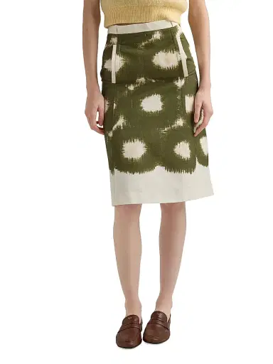 Prada Women's Printed Canvas Skirt - Green - Size 4 | Thumbnail 2 Prada Women's Printed Canvas Skirt - Green - Size 4 | Thumbnail 2
