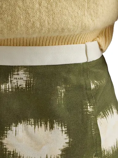 Prada Women's Printed Canvas Skirt - Green - Size 4 | Thumbnail 4 Prada Women's Printed Canvas Skirt - Green - Size 4 | Thumbnail 4