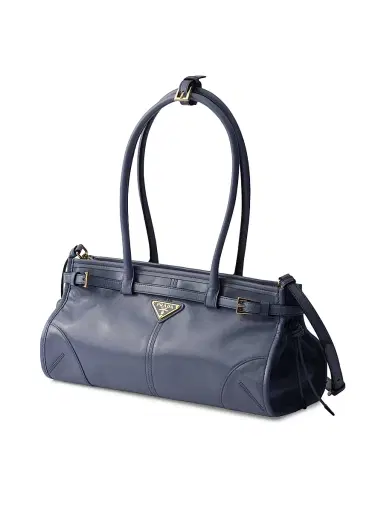 Prada Women's Bonnie Leather Top Handle Bag - Blue | Thumbnail 2 Prada Women's Bonnie Leather Top Handle Bag - Blue | Thumbnail 2