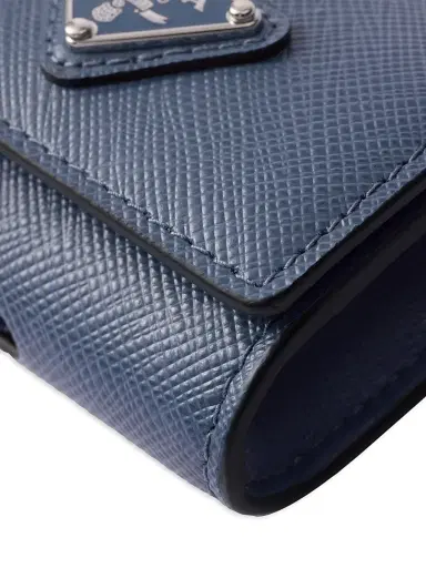 Prada Men's Saffiano Leather Headphone Case - Blue | Thumbnail 3 Prada Men's Saffiano Leather Headphone Case - Blue | Thumbnail 3