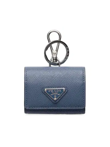 Prada Men's Saffiano Leather Headphone Case - Blue | Thumbnail 1 Prada Men's Saffiano Leather Headphone Case - Blue | Thumbnail 1
