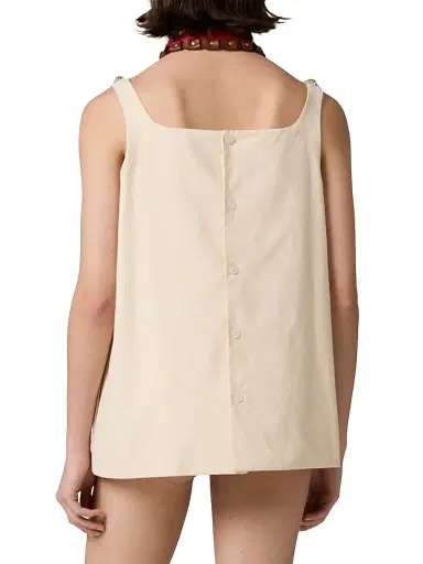 Miu Miu Women's Embroidered Canvas Mini-Dress - Beige - Size 2 | Thumbnail 3 Miu Miu Women's Embroidered Canvas Mini-Dress - Beige - Size 2 | Thumbnail 3
