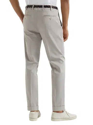 Brunello Cucinelli Men's Garment Dyed Italian Fit Trousers - Light Grey | Thumbnail 3 Brunello Cucinelli Men's Garment Dyed Italian Fit Trousers - Light Grey | Thumbnail 3