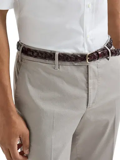 Brunello Cucinelli Men's Garment Dyed Italian Fit Trousers - Light Grey | Thumbnail 4 Brunello Cucinelli Men's Garment Dyed Italian Fit Trousers - Light Grey | Thumbnail 4