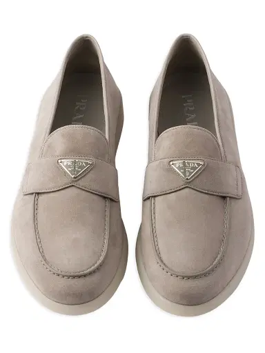 Prada Men's Suede Loafers - Grey | Thumbnail 2 Prada Men's Suede Loafers - Grey | Thumbnail 2