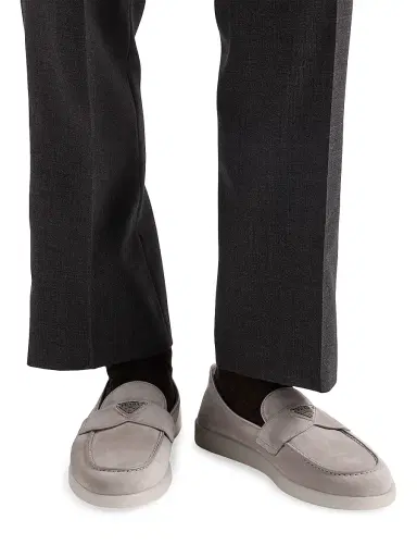 Prada Men's Suede Loafers - Grey | Thumbnail 5 Prada Men's Suede Loafers - Grey | Thumbnail 5