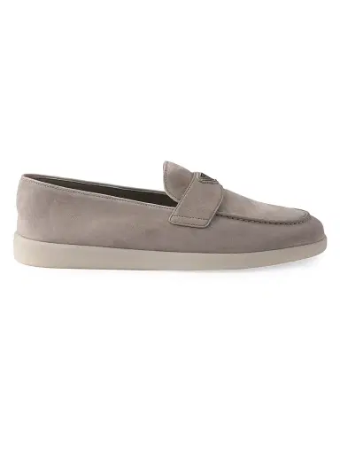 Prada Men's Suede Loafers - Grey | Thumbnail 1 Prada Men's Suede Loafers - Grey | Thumbnail 1