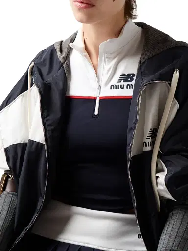 Miu Miu Women's New Balance x with Coco Gauff Stretch Technical Jersey Top - Blue - Size Large | Thumbnail 5 Miu Miu Women's New Balance x with Coco Gauff Stretch Technical Jersey Top - Blue - Size Large | Thumbnail 5