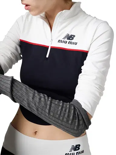 Miu Miu Women's New Balance x with Coco Gauff Stretch Technical Jersey Top - Blue - Size Large | Thumbnail 6 Miu Miu Women's New Balance x with Coco Gauff Stretch Technical Jersey Top - Blue - Size Large | Thumbnail 6