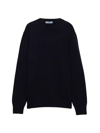 Prada Women's Wool and Cashmere Crew-Neck Sweater - Navy - Size 10 | Thumbnail 1 Prada Women's Wool and Cashmere Crew-Neck Sweater - Navy - Size 10 | Thumbnail 1