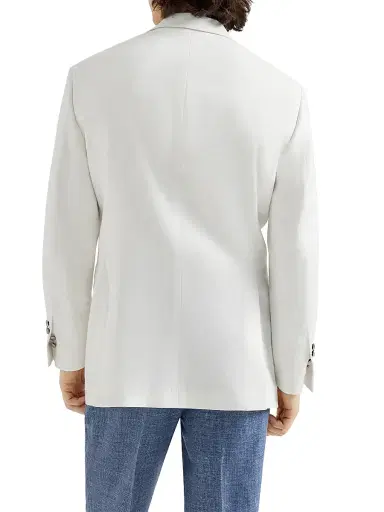 Brunello Cucinelli Men's Linen, Virgin Wool and Mohair Gabardine Tailor Blazer - Panama | Thumbnail 3 Brunello Cucinelli Men's Linen, Virgin Wool and Mohair Gabardine Tailor Blazer - Panama | Thumbnail 3
