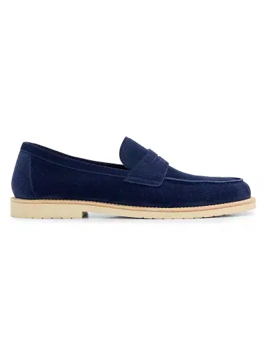 Brunello Cucinelli Men's Suede Penny Loafers | Thumbnail 1 Brunello Cucinelli Men's Suede Penny Loafers | Thumbnail 1