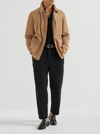 Brunello Cucinelli Men's Garment Dyed Iconic Fit Five Pocket Trousers - Black | Thumbnail 6 Brunello Cucinelli Men's Garment Dyed Iconic Fit Five Pocket Trousers - Black | Thumbnail 6
