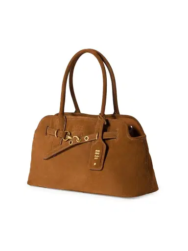 Miu Miu Women's Aventure Suede Shoulder Bag - Brown | Thumbnail 3 Miu Miu Women's Aventure Suede Shoulder Bag - Brown | Thumbnail 3