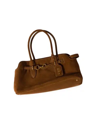 Miu Miu Women's Aventure Suede Shoulder Bag - Brown | Thumbnail 6 Miu Miu Women's Aventure Suede Shoulder Bag - Brown | Thumbnail 6