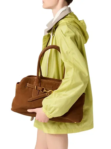 Miu Miu Women's Aventure Suede Shoulder Bag - Brown | Thumbnail 7 Miu Miu Women's Aventure Suede Shoulder Bag - Brown | Thumbnail 7