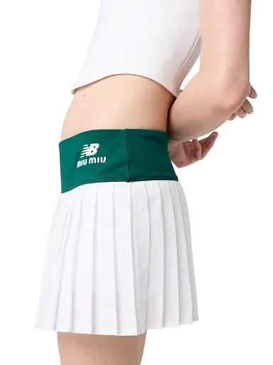Miu Miu Women's New Balance X with Coco Gauff Stretch Technical Jersey Pleated Miniskirt | Thumbnail 4 Miu Miu Women's New Balance X with Coco Gauff Stretch Technical Jersey Pleated Miniskirt | Thumbnail 4