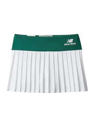 Miu Miu Women's New Balance X with Coco Gauff Stretch Technical Jersey Pleated Miniskirt | Thumbnail 1 Miu Miu Women's New Balance X with Coco Gauff Stretch Technical Jersey Pleated Miniskirt | Thumbnail 1