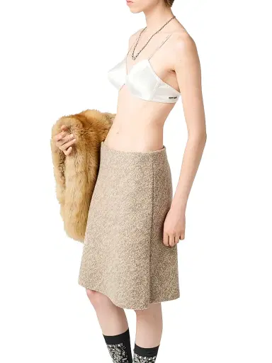 Miu Miu Women's Satin Bra Top - White | Thumbnail 3 Miu Miu Women's Satin Bra Top - White | Thumbnail 3