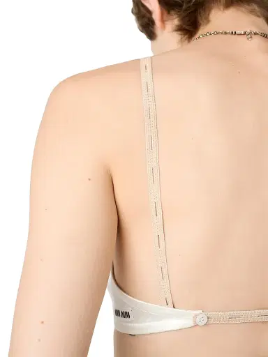 Miu Miu Women's Satin Bra Top - White | Thumbnail 4 Miu Miu Women's Satin Bra Top - White | Thumbnail 4