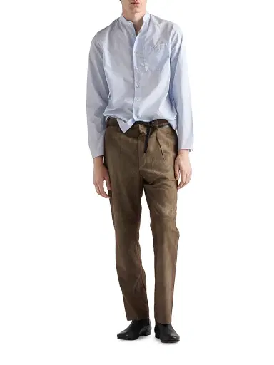 Prada Men's Cotton Shirt - Blue | Thumbnail 2 Prada Men's Cotton Shirt - Blue | Thumbnail 2