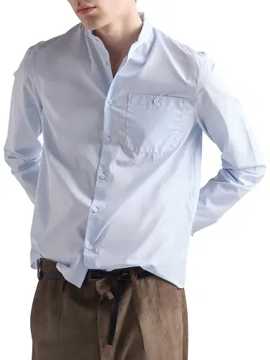 Prada Men's Cotton Shirt - Blue | Thumbnail 3 Prada Men's Cotton Shirt - Blue | Thumbnail 3