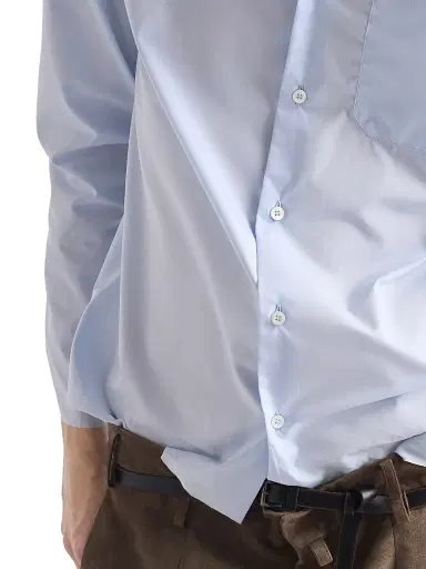 Prada Men's Cotton Shirt - Blue | Thumbnail 4 Prada Men's Cotton Shirt - Blue | Thumbnail 4