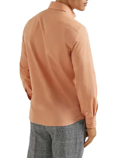 Brunello Cucinelli Men's Poplin Easy Fit Shirt with Spread Collar | Thumbnail 3 Brunello Cucinelli Men's Poplin Easy Fit Shirt with Spread Collar | Thumbnail 3