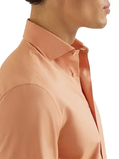 Brunello Cucinelli Men's Poplin Easy Fit Shirt with Spread Collar | Thumbnail 4 Brunello Cucinelli Men's Poplin Easy Fit Shirt with Spread Collar | Thumbnail 4