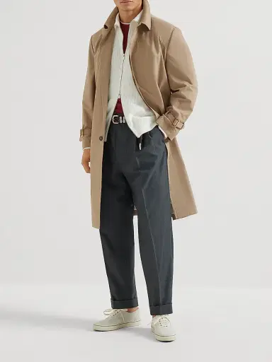 Brunello Cucinelli Men's Cotton Half English Rib Cardigan with Zipper | Thumbnail 6 Brunello Cucinelli Men's Cotton Half English Rib Cardigan with Zipper | Thumbnail 6