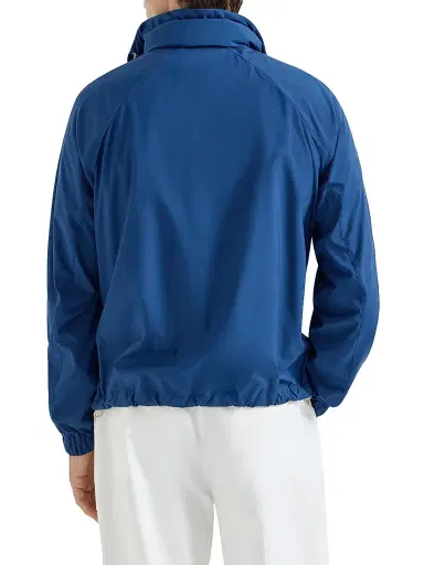 Brunello Cucinelli Men's Lightweight Nylon Unlined Outerwear Jacket with Hood | Thumbnail 3 Brunello Cucinelli Men's Lightweight Nylon Unlined Outerwear Jacket with Hood | Thumbnail 3