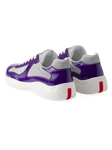 Prada Men's Patent Leather and Technical Fabric America's Cup Sneakers - Dark Purple - Size 9 | Thumbnail 3 Prada Men's Patent Leather and Technical Fabric America's Cup Sneakers - Dark Purple - Size 9 | Thumbnail 3