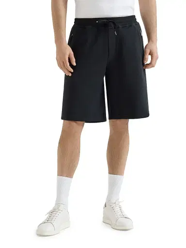 Brunello Cucinelli Men's Techno Cotton French Terry Bermuda Shorts - Black | Thumbnail 2 Brunello Cucinelli Men's Techno Cotton French Terry Bermuda Shorts - Black | Thumbnail 2