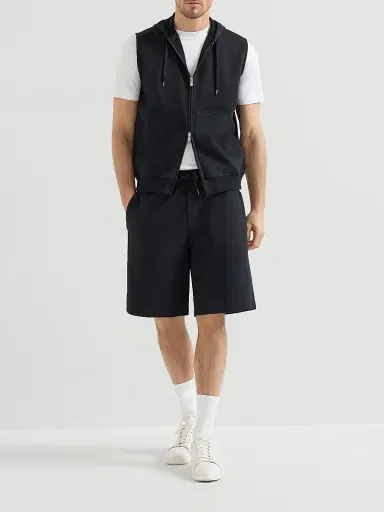 Brunello Cucinelli Men's Techno Cotton French Terry Bermuda Shorts - Black | Thumbnail 6 Brunello Cucinelli Men's Techno Cotton French Terry Bermuda Shorts - Black | Thumbnail 6