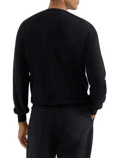 Brunello Cucinelli Men's Cashmere and Silk Lightweight Sweater - Black - Size 34 | Thumbnail 3 Brunello Cucinelli Men's Cashmere and Silk Lightweight Sweater - Black - Size 34 | Thumbnail 3
