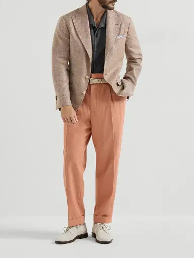 Brunello Cucinelli Men's Linen and Cotton Mélange Jersey Short Sleeve Shirt with Camp Collar | Thumbnail 6 Brunello Cucinelli Men's Linen and Cotton Mélange Jersey Short Sleeve Shirt with Camp Collar | Thumbnail 6