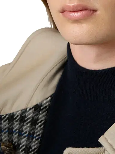 Miu Miu Women's Reversible Twill and Check Trench Coat - Beige Khaki - Size 6 | Thumbnail 4 Miu Miu Women's Reversible Twill and Check Trench Coat - Beige Khaki - Size 6 | Thumbnail 4