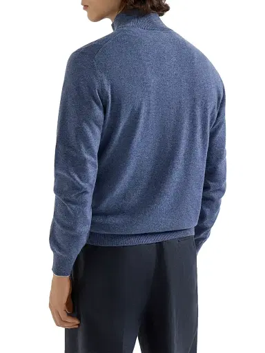 Brunello Cucinelli Men's Cashmere Sweater with Half Zip | Thumbnail 3 Brunello Cucinelli Men's Cashmere Sweater with Half Zip | Thumbnail 3