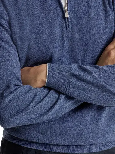 Brunello Cucinelli Men's Cashmere Sweater with Half Zip | Thumbnail 5 Brunello Cucinelli Men's Cashmere Sweater with Half Zip | Thumbnail 5