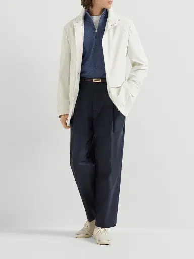 Brunello Cucinelli Men's Cashmere Sweater with Half Zip | Thumbnail 6 Brunello Cucinelli Men's Cashmere Sweater with Half Zip | Thumbnail 6