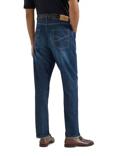 Brunello Cucinelli Men's Lightweight Old Denim Iconic Fit Five Pocket Jeans | Thumbnail 3 Brunello Cucinelli Men's Lightweight Old Denim Iconic Fit Five Pocket Jeans | Thumbnail 3