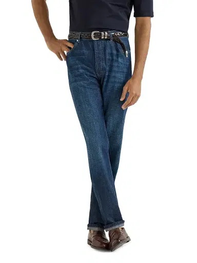 Brunello Cucinelli Men's Lightweight Old Denim Iconic Fit Five Pocket Jeans | Thumbnail 5 Brunello Cucinelli Men's Lightweight Old Denim Iconic Fit Five Pocket Jeans | Thumbnail 5