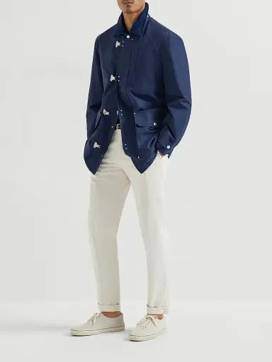 Brunello Cucinelli Men's Garment Dyed Italian Fit Trousers - Off White | Thumbnail 6 Brunello Cucinelli Men's Garment Dyed Italian Fit Trousers - Off White | Thumbnail 6