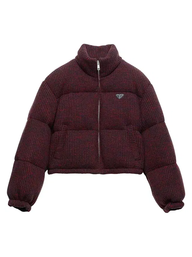 Women's Cropped Cashmere and Wool Down Jacket - Brown Women's Cropped Cashmere and Wool Down Jacket - Brown