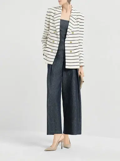 Brunello Cucinelli Women's Cotton Denim Effect Twill Bandeau Top - Denim - Size Small | Thumbnail 6 Brunello Cucinelli Women's Cotton Denim Effect Twill Bandeau Top - Denim - Size Small | Thumbnail 6