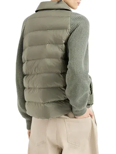 Brunello Cucinelli Women's Water Resistant Matte Nylon Down Jacket - Green | Thumbnail 3 Brunello Cucinelli Women's Water Resistant Matte Nylon Down Jacket - Green | Thumbnail 3