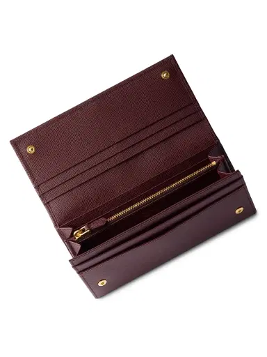 Prada Women's Saffiano Leather Wallet - Dark Red | Thumbnail 4 Prada Women's Saffiano Leather Wallet - Dark Red | Thumbnail 4