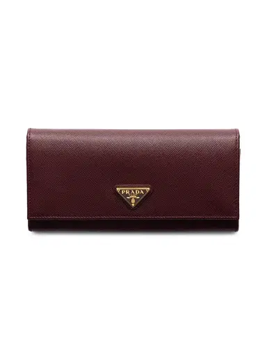 Prada Women's Saffiano Leather Wallet - Dark Red | Thumbnail 1 Prada Women's Saffiano Leather Wallet - Dark Red | Thumbnail 1